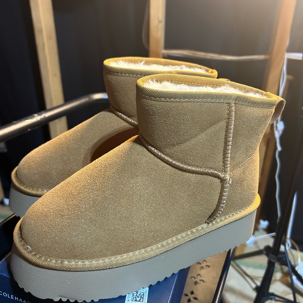 Tan Suede Heeled Boots